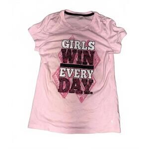 Vintage Danskin Now Girls Pink Graphic T-Shirt 10-12